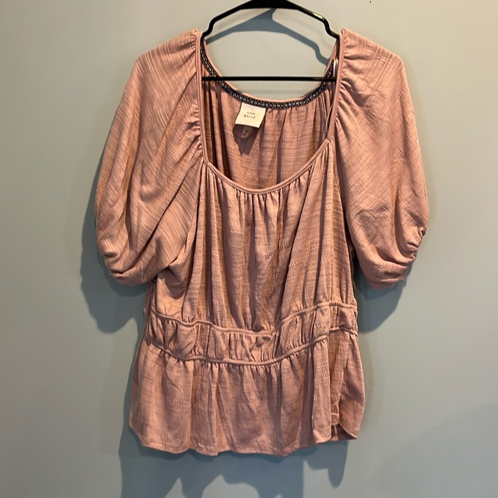 Knox Rose XL babydoll short sleeved pink tunic.